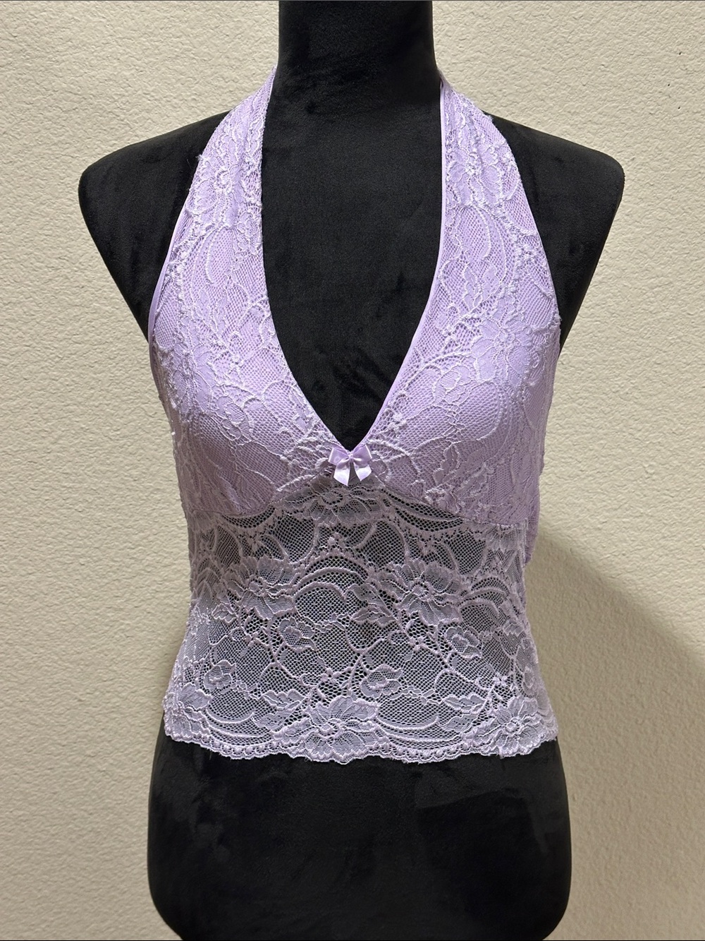 Lace Halter Bralette Top - Lavender